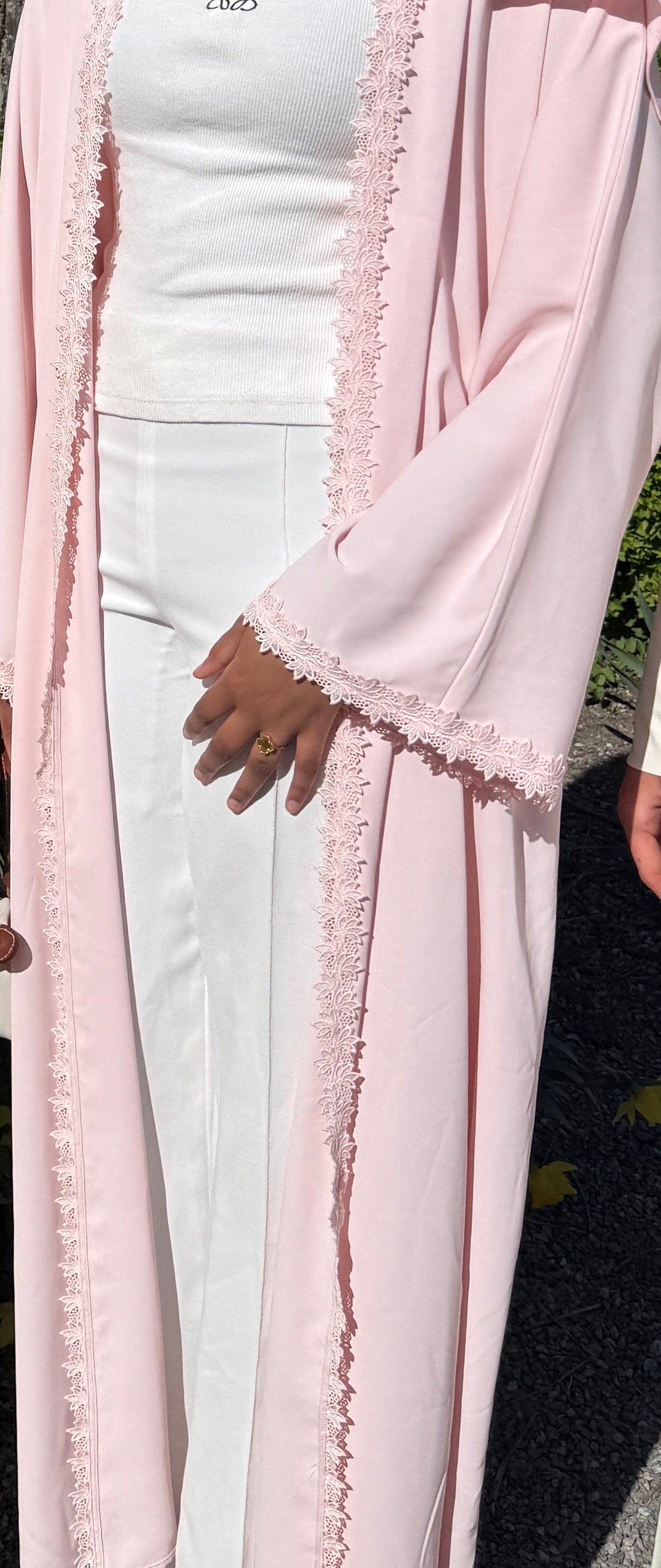 Sakura Veil - Lace Open Abaya