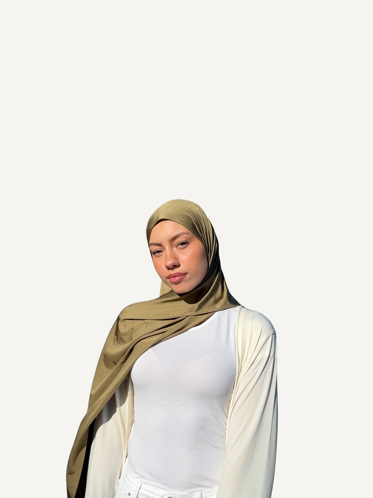 Satin Jersey Hijab - Khaki
