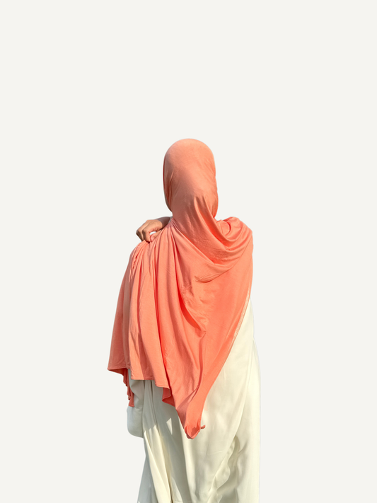 Bamboo Jersey Hijab - Coral